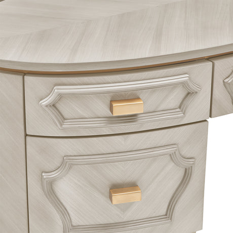 St. Charles Dove Gray Vanity Desk from Michael Amini - Luna Furniture
