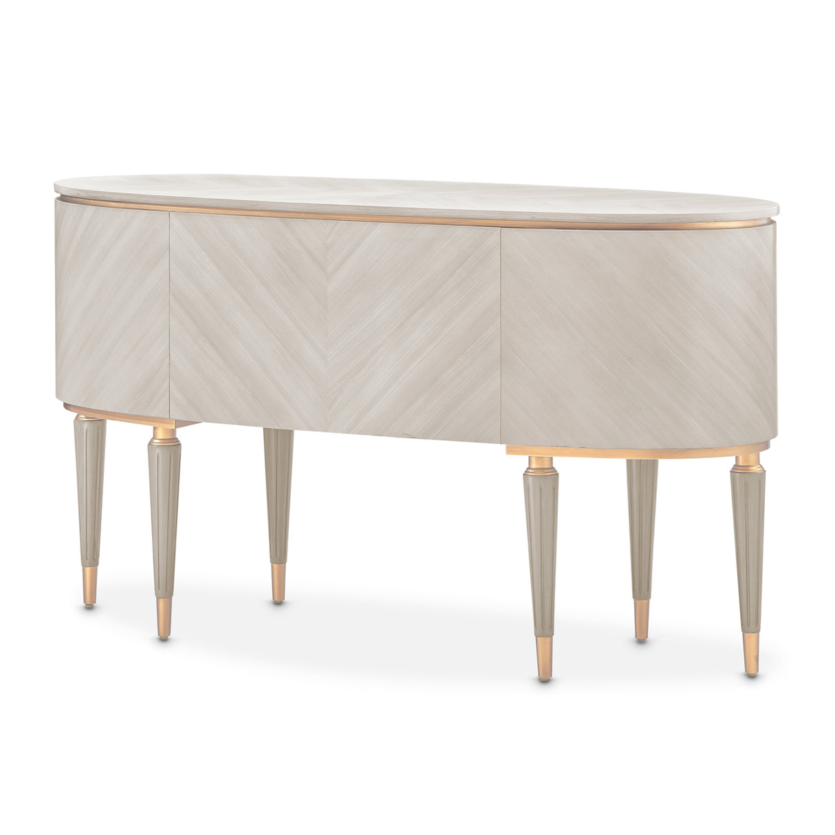 St. Charles Dove Gray Vanity Desk from Michael Amini - Luna Furniture