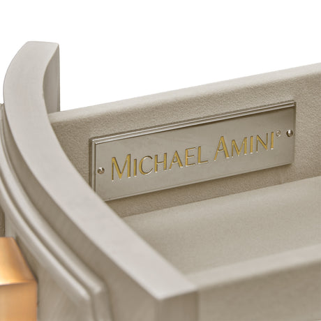 St. Charles Dove Gray Vanity Desk from Michael Amini - Luna Furniture