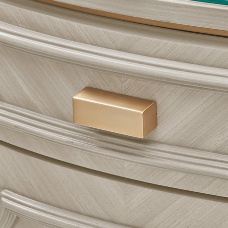 St. Charles Dove Gray Vanity Desk from Michael Amini - Luna Furniture