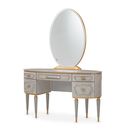 St. Charles Dove Gray Vanity With Mirror from Michael Amini - Luna Furniture