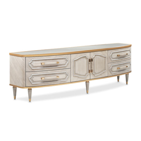 St. Charles Dove Gray Media Cabinet from Michael Amini - Luna Furniture