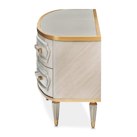 St. Charles Dove Gray Media Cabinet from Michael Amini - Luna Furniture