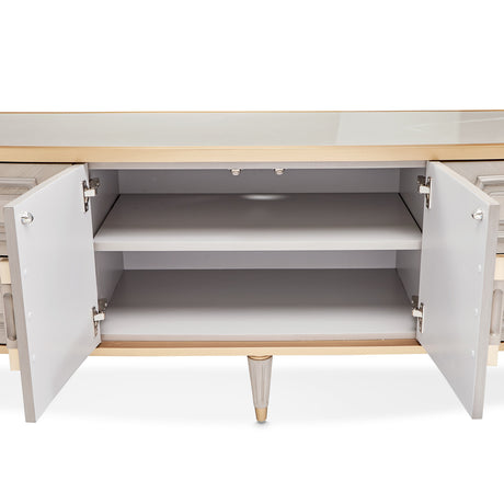 St. Charles Dove Gray Media Cabinet from Michael Amini - Luna Furniture