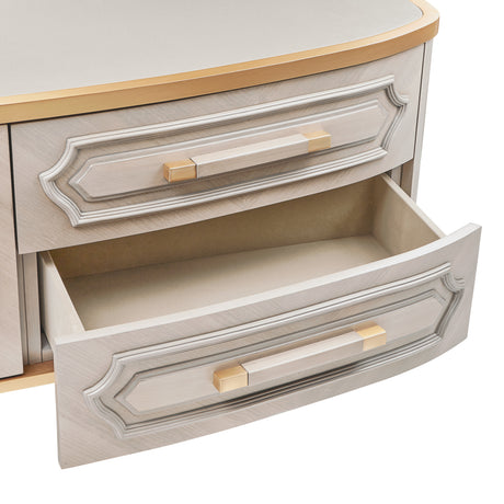 St. Charles Dove Gray Media Cabinet from Michael Amini - Luna Furniture