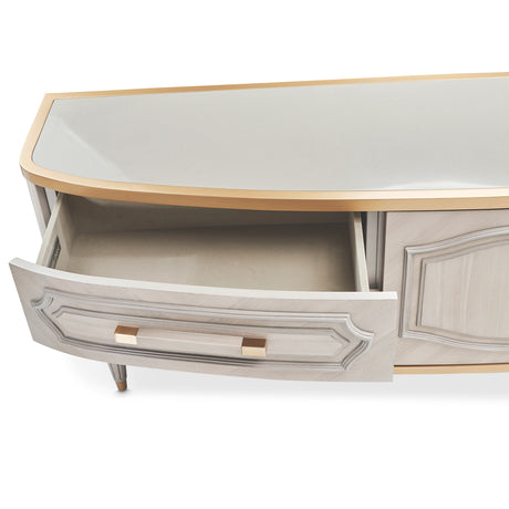 St. Charles Dove Gray Media Cabinet from Michael Amini - Luna Furniture