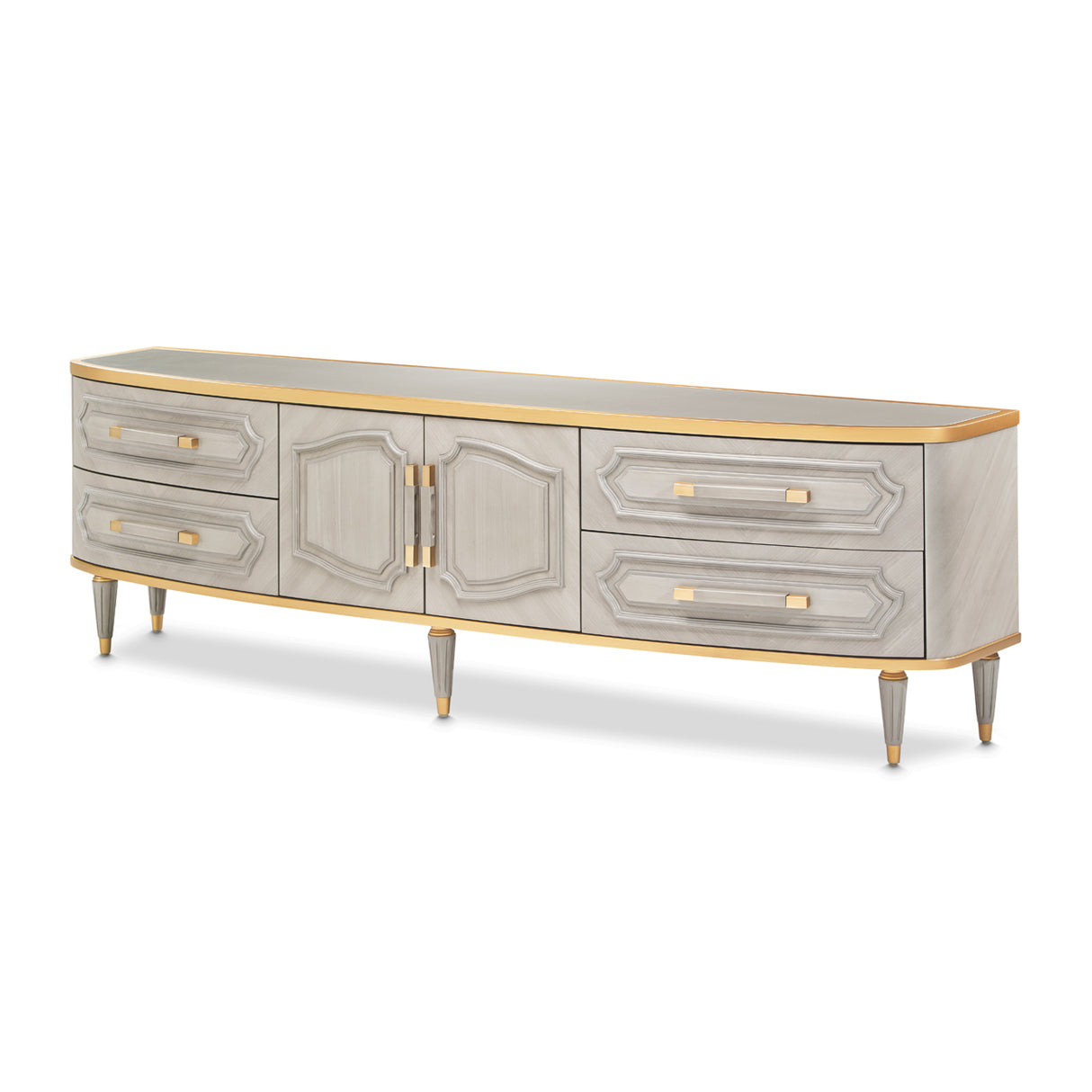 St. Charles Dove Gray Media Cabinet from Michael Amini - Luna Furniture