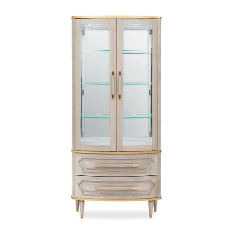 St. Charles Dove Gray Display Cabinet from Michael Amini - Luna Furniture