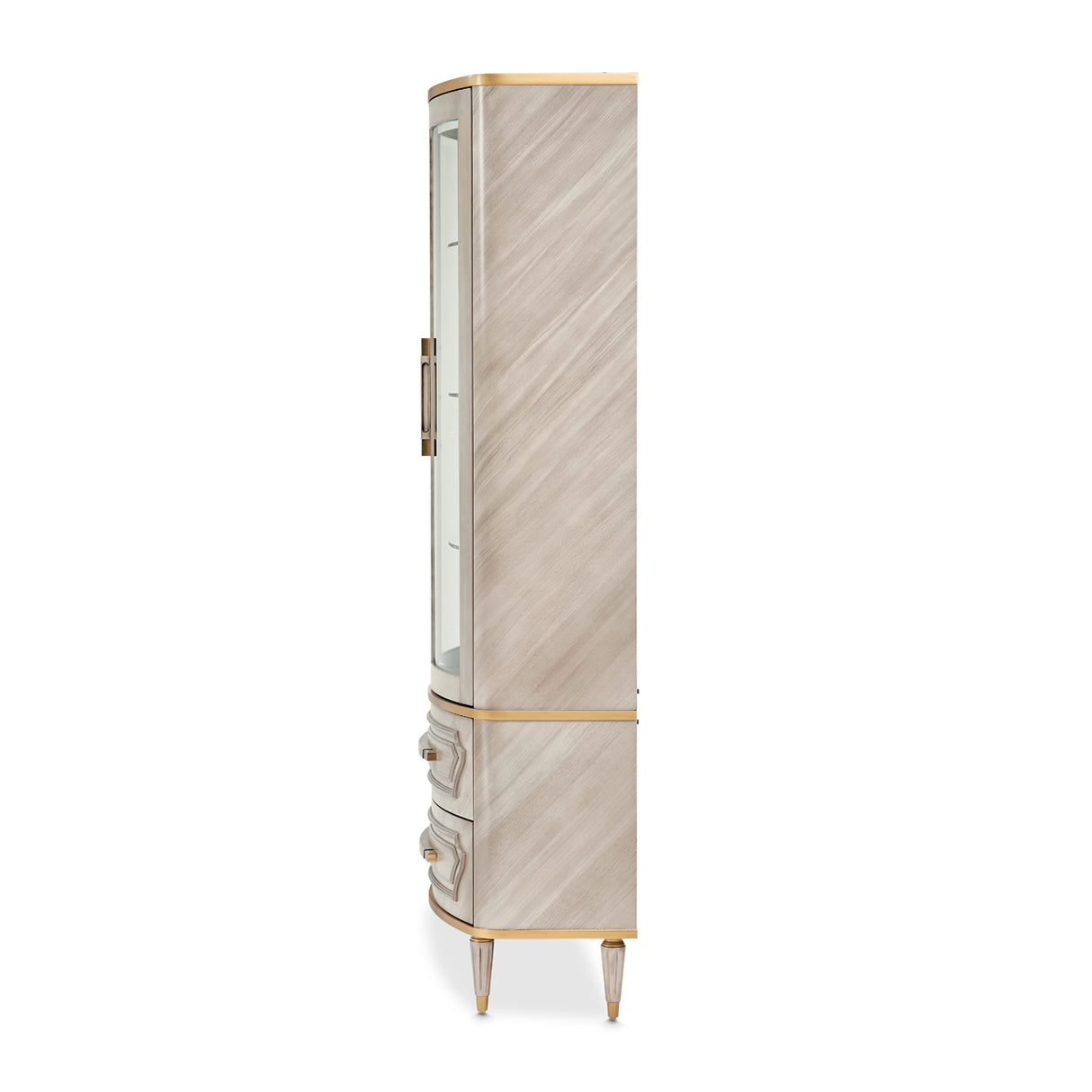 St. Charles Dove Gray Display Cabinet from Michael Amini - Luna Furniture