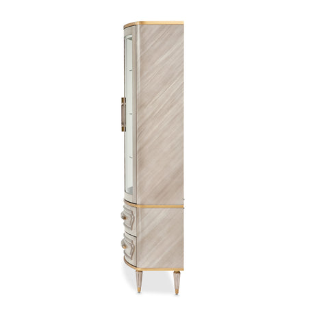 St. Charles Dove Gray Display Cabinet from Michael Amini - Luna Furniture