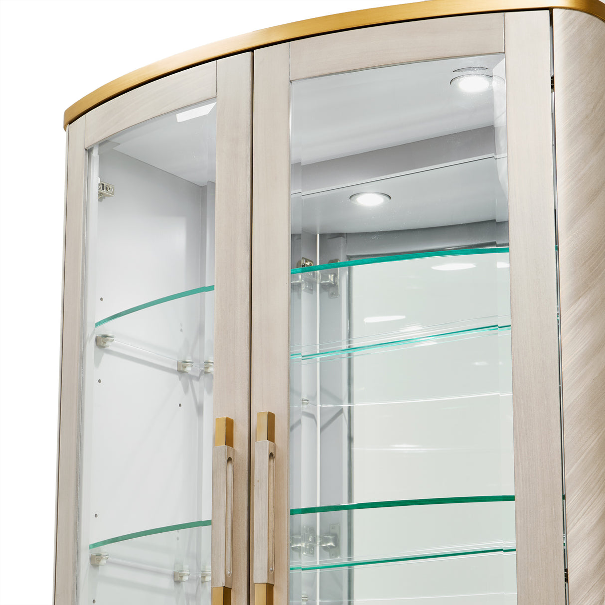 St. Charles Dove Gray Display Cabinet from Michael Amini - Luna Furniture