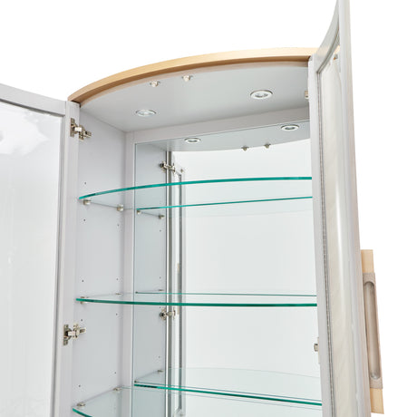 St. Charles Dove Gray Display Cabinet from Michael Amini - Luna Furniture