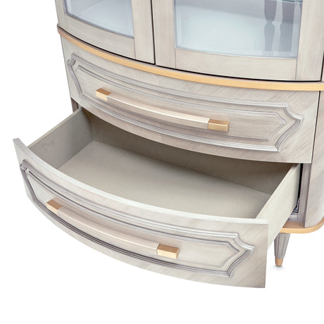 St. Charles Dove Gray Display Cabinet from Michael Amini - Luna Furniture