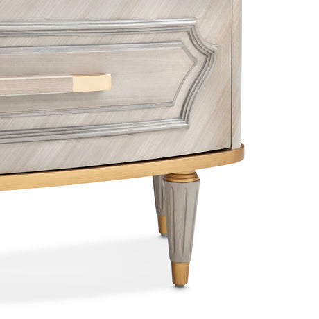 St. Charles Dove Gray Display Cabinet from Michael Amini - Luna Furniture