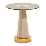 St. Charles Dove Gray Chairside Table from Michael Amini - Luna Furniture