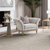 St. Charles Dove Gray Chairside Table from Michael Amini - Luna Furniture