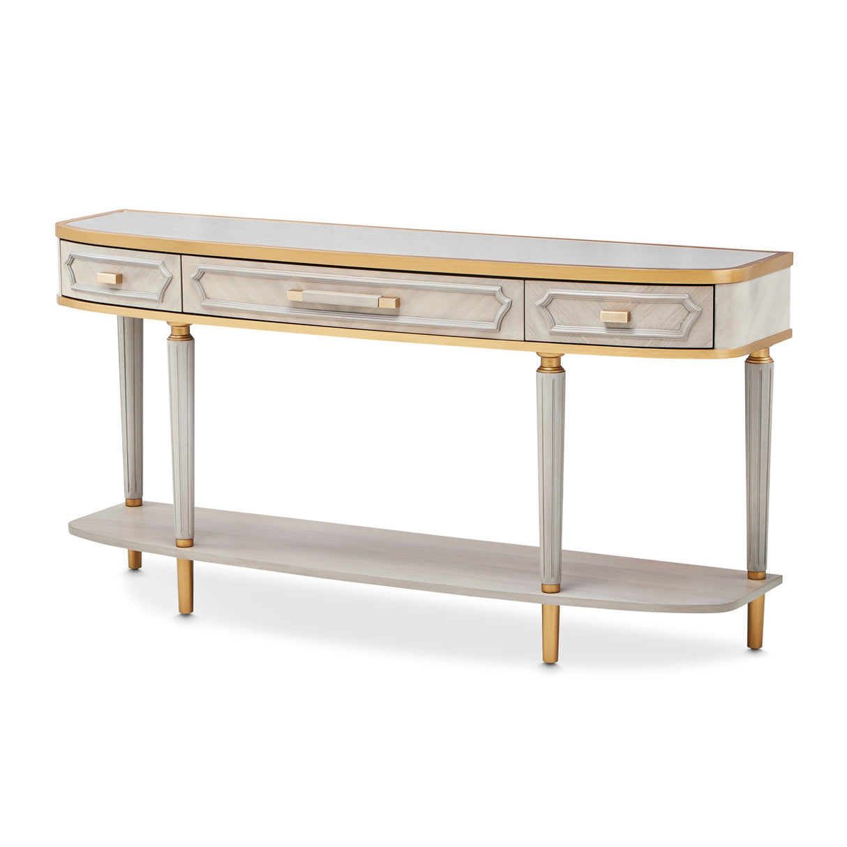 St. Charles Dove Gray Console Table from Michael Amini - Luna Furniture