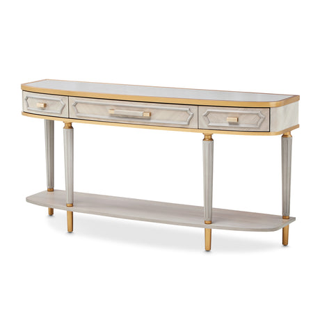 St. Charles Dove Gray Console Table from Michael Amini - Luna Furniture