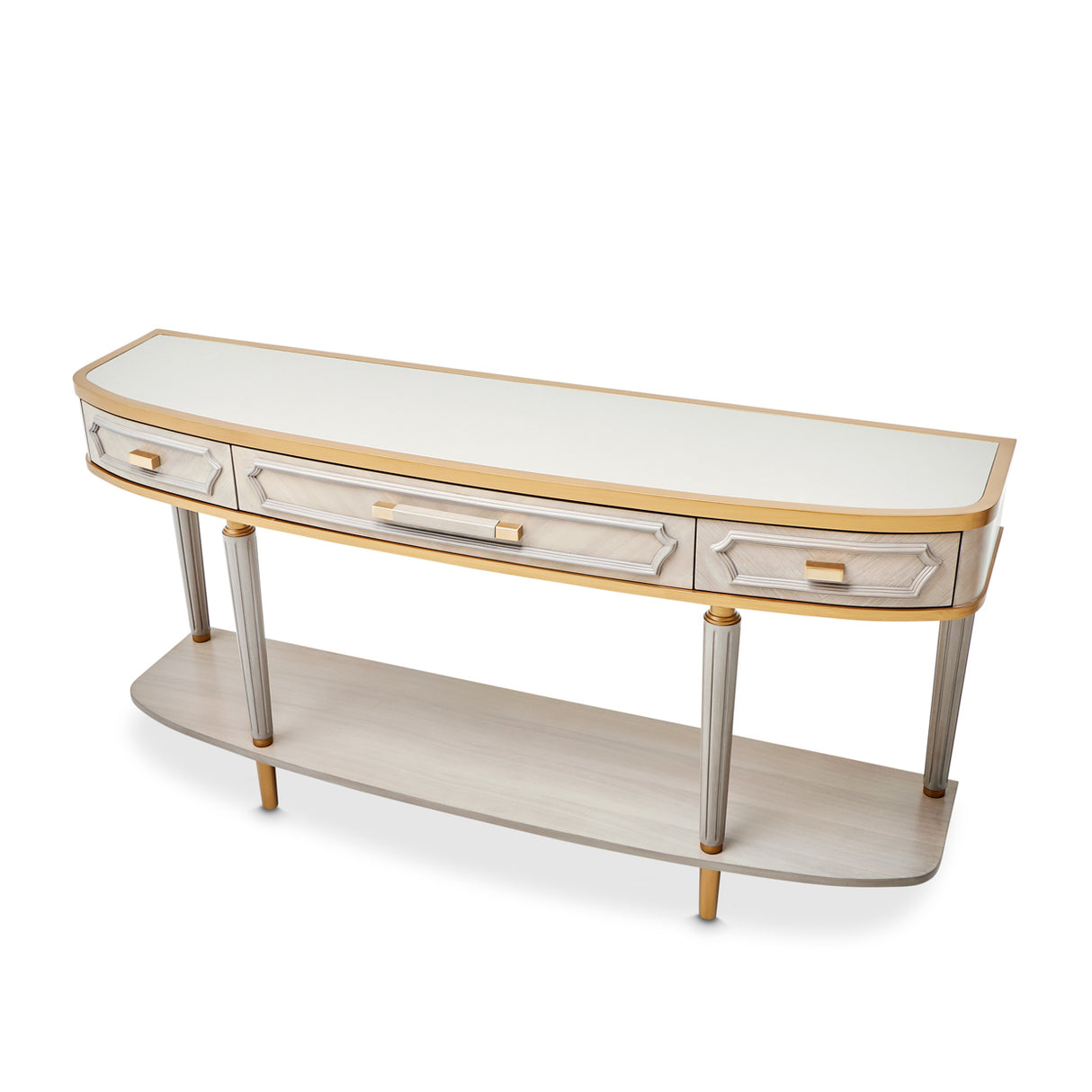 St. Charles Dove Gray Console Table from Michael Amini - Luna Furniture