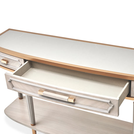 St. Charles Dove Gray Console Table from Michael Amini - Luna Furniture