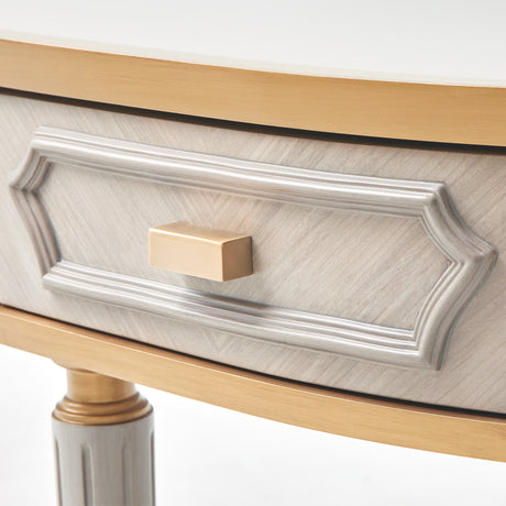 St. Charles Dove Gray Console Table from Michael Amini - Luna Furniture