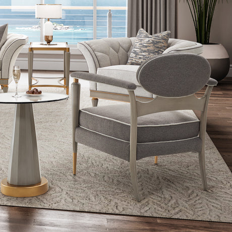 St. Charles Dove Gray Accent Chair from Michael Amini - Luna Furniture