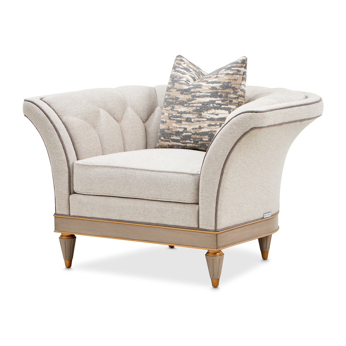 St. Charles Dove Gray Matching Chair from Michael Amini - Luna Furniture