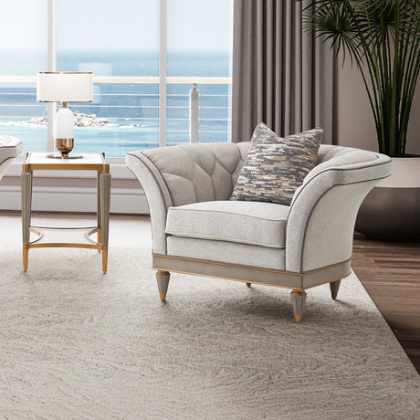 St. Charles Dove Gray Matching Chair from Michael Amini - Luna Furniture