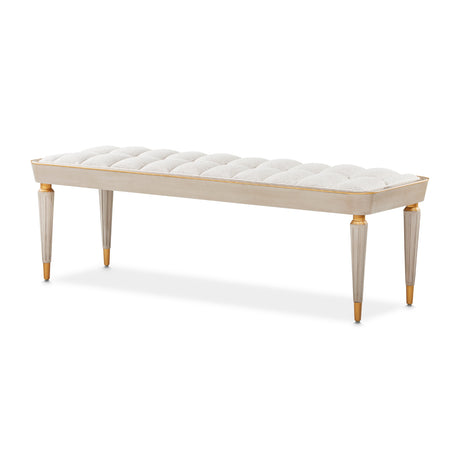 St. Charles Dove Gray Accent Bench from Michael Amini - Luna Furniture