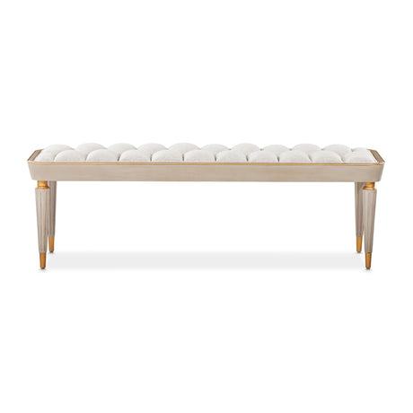 St. Charles Dove Gray Accent Bench from Michael Amini - Luna Furniture