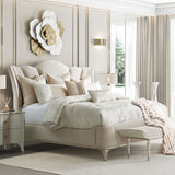 La Marisia Creamy Pearl Queen Upholstered Bed (3pc) from Michael Amini - Luna Furniture