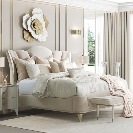 La Marisia Creamy Pearl California King Bed 3 Pc from Michael Amini - Luna Furniture