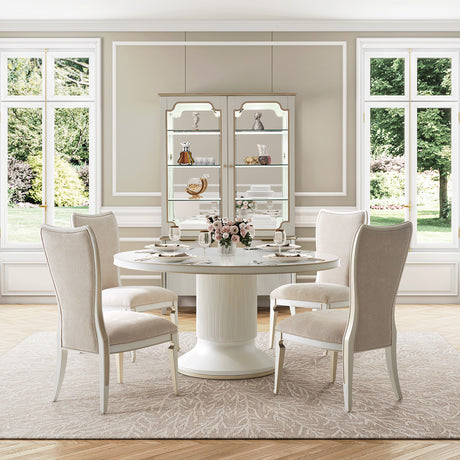 La Marisia Creamy Pearl Round Dining Table from Michael Amini - Luna Furniture