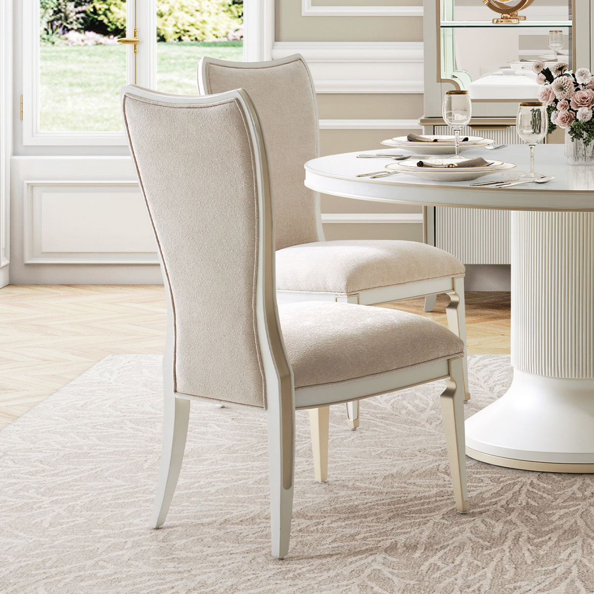 La Marisia Creamy Pearl Dining Side Chair from Michael Amini - Luna Furniture