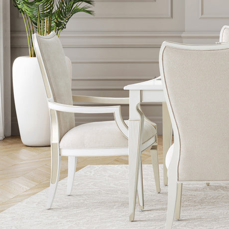 La Marisia Creamy Pearl Dining Arm Chair from Michael Amini - Luna Furniture