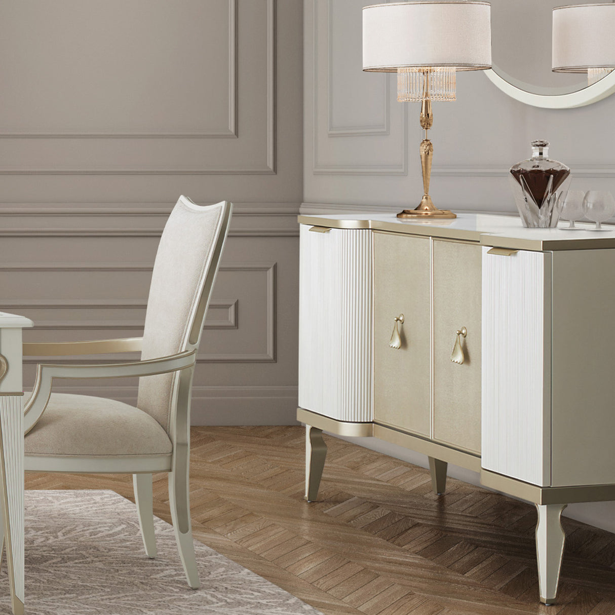 La Marisia Creamy Pearl Sideboard from Michael Amini - Luna Furniture