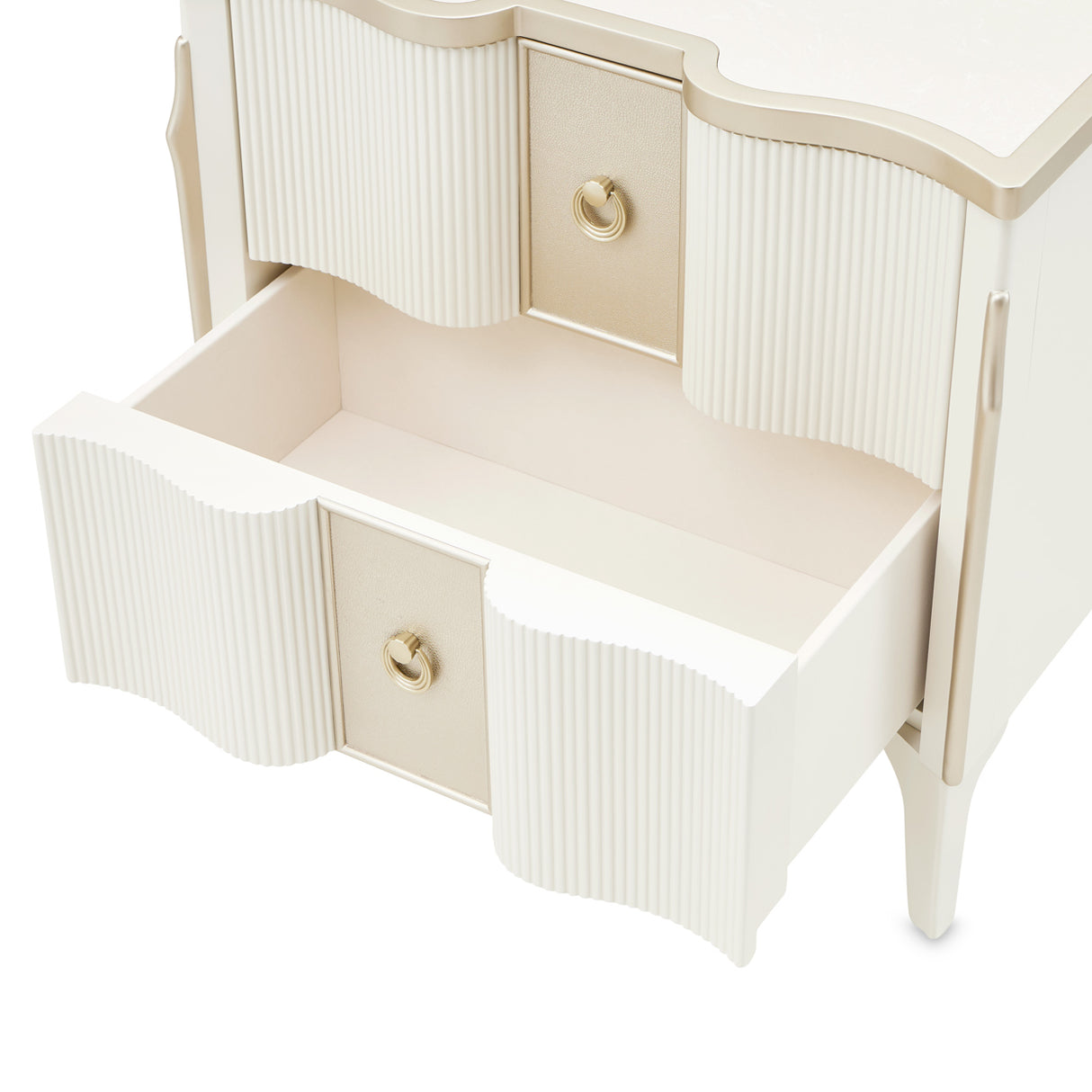 La Marisia Creamy Pearl Nightstand from Michael Amini - Luna Furniture