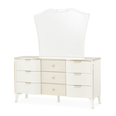 La Marisia Creamy Pearl Dresser With Mirror from Michael Amini - Luna Furniture
