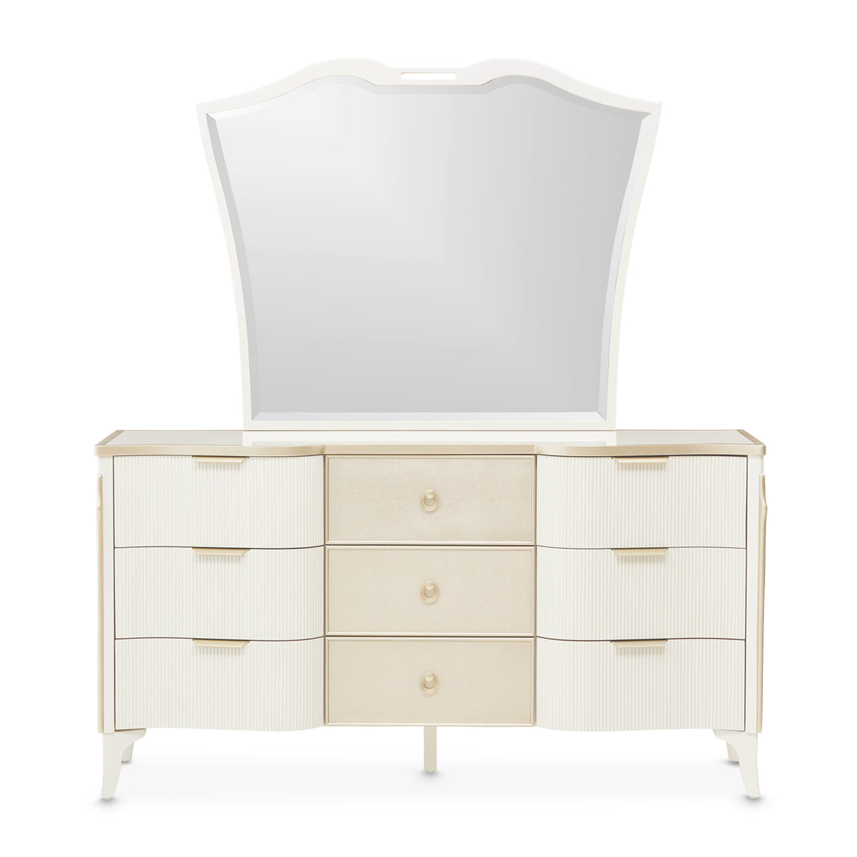 La Marisia Creamy Pearl Dresser With Mirror from Michael Amini - Luna Furniture