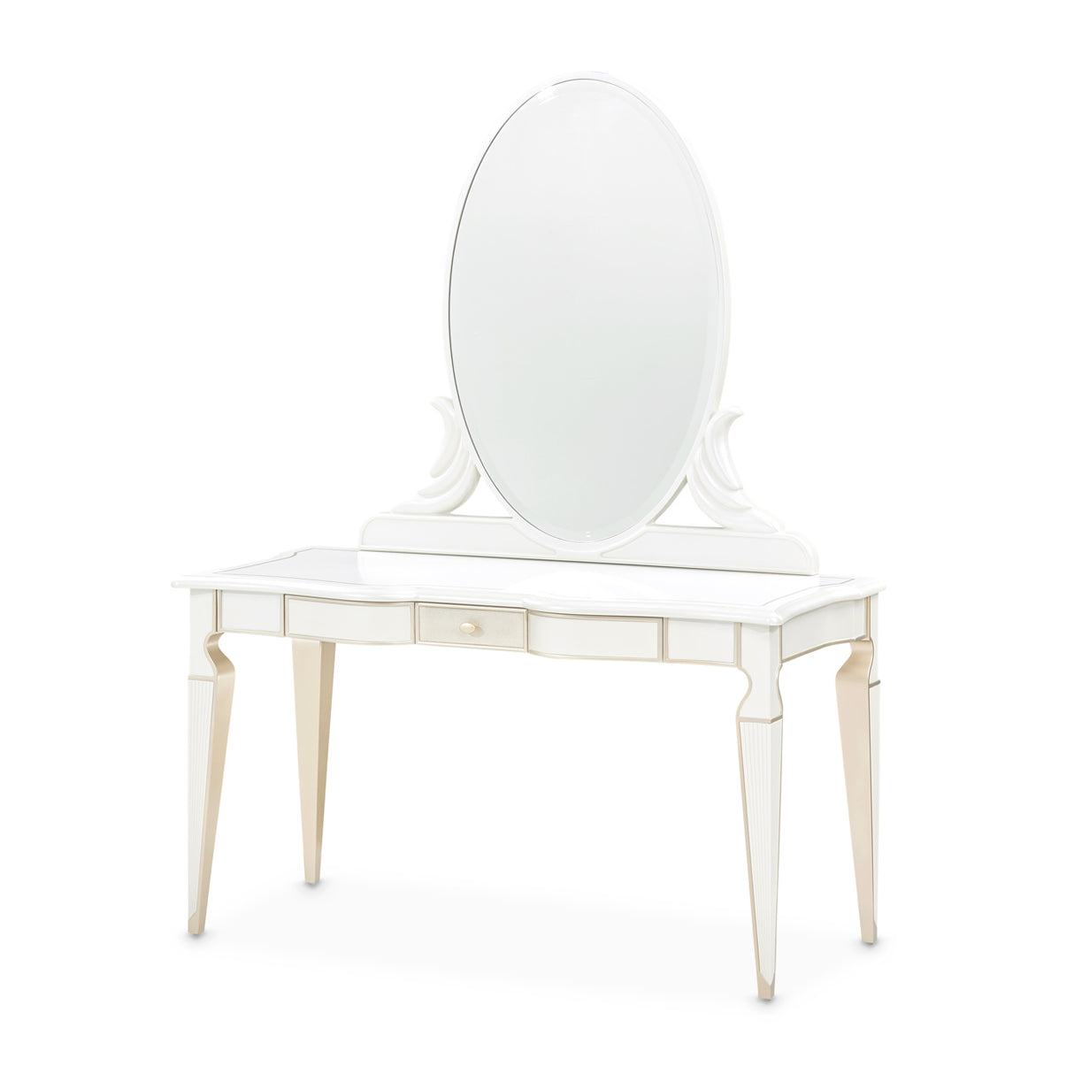 La Marisia Creamy Pearl Vanity With Mirror from Michael Amini - Luna Furniture