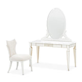 La Marisia Creamy Pearl Vanity Set With Mirror & Chair from Michael Amini - Luna Furniture