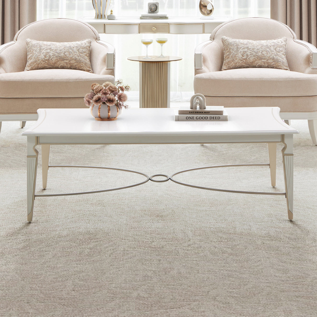 La Marisia Creamy Pearl Cocktail Table from Michael Amini - Luna Furniture