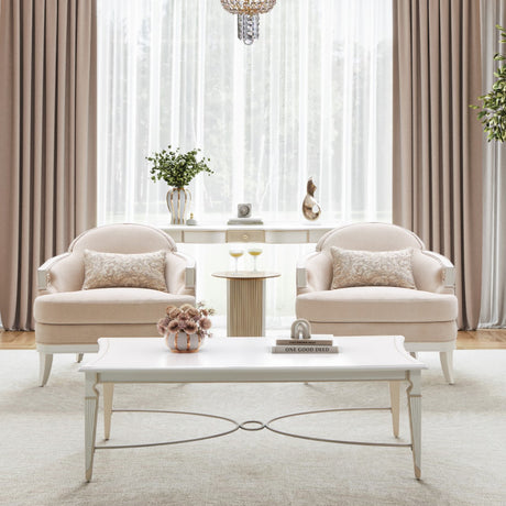 La Marisia Creamy Pearl Chairside Table from Michael Amini - Luna Furniture