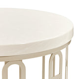 La Marisia Creamy Pearl Marble Chairside Table from Michael Amini - Luna Furniture