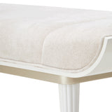 La Marisia Creamy Pearl Chenille Accent Bench from Michael Amini - Luna Furniture