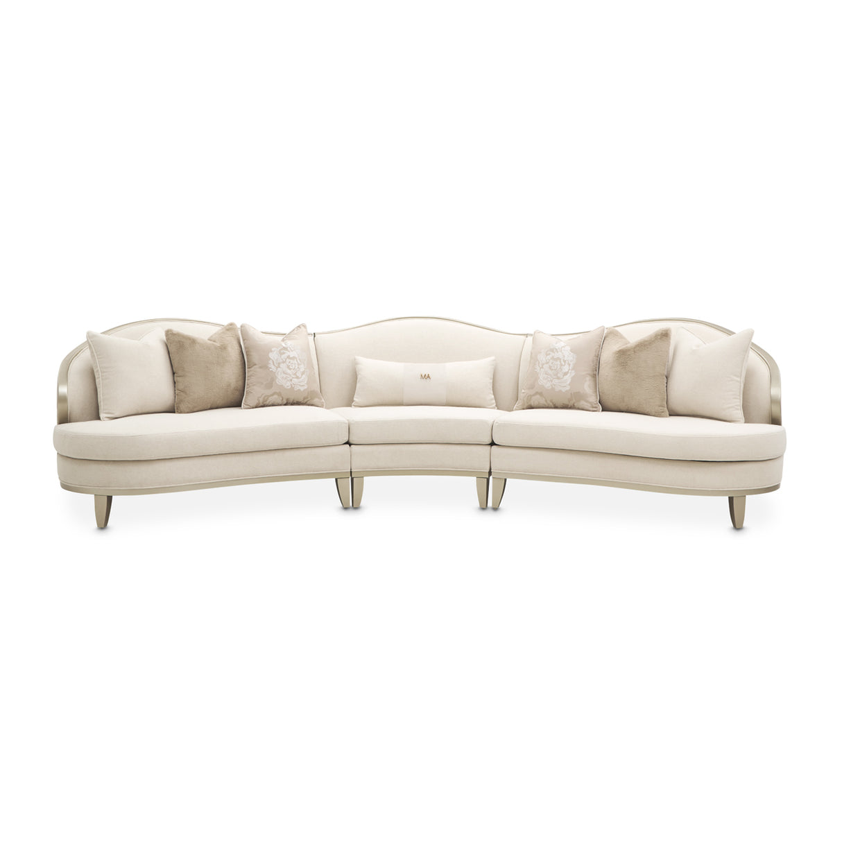 Camellia Field Caramel 3-piece Sofa - Cornsilk/champagne from Michael Amini - Luna Furniture