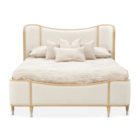 Camellia Field Caramel Eastern King Upholstered Bed (3pc) from Michael Amini - Luna Furniture