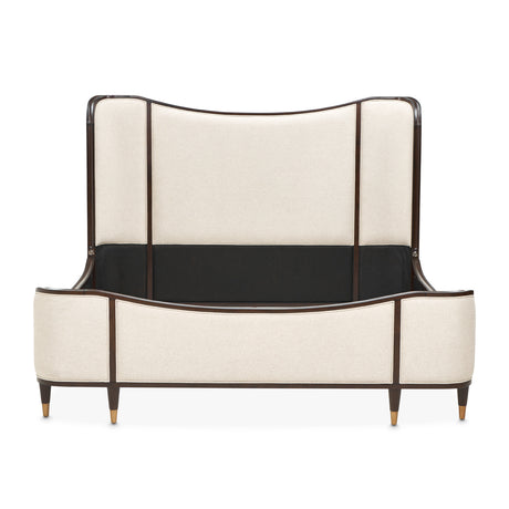 Camellia Field Pecan Warm Pecan Camellia Field King Upholstered Bed 3pc Warm Pecan from Michael Amini - Luna Furniture