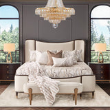 Camellia Field Pecan Warm Pecan Camellia Field King Upholstered Bed 3pc Warm Pecan from Michael Amini - Luna Furniture