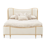 Camellia Field Caramel Queen Upholstered Bed (3pc) from Michael Amini - Luna Furniture